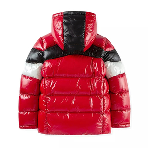 Veste en duvet grise d'hiver pour garçons personnalisée, design respirant 2 en 1 avec col à capuche logo sur le devant, manteau extérieur épais pour enfants - Product Image 1