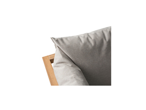 Juego de sofá de jardín moderno de madera de teca maciza resistente a la intemperie con cojín de tela de acabado Natural para uso en interiores/exteriores - Product Image 3