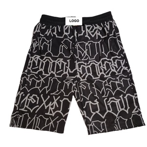 2023 Men's High Street Mid Waist <b>Board</b> Shorts 100% Polyester Elastic Waist Knitted Washed Solid Pattern Direct Factory Cheap - Product Image 1