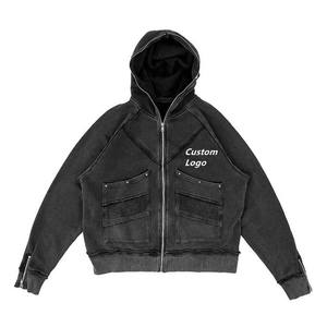 OEM Luxury New Arrival Zipper Heavyweight High Quality Premium Custom Logo Printed Winter Men Hoodies - Product Image 4