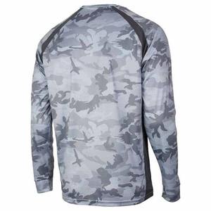 Camisa de pesca con estampado digital de manga larga para hombre, poliéster de bambú, color personalizado, bloqueador solar UV para exteriores - Product Image 4