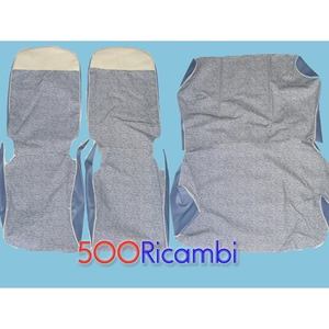 Kit Completo Coprisedili in Tessuto Blu per FIAT 500 F, Sostituzione Rivestimento Sedili - Product Image 1