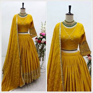 Designer Silk Winter Party Wear Lehenga Choli with Dupatta <b>Embroidery</b> Work - Product Image 3