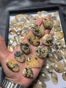 อะซูไรต์ชัตต์ต์ไคต์คุณภาพสูง เกรด AAA หินธรรมชาติทรงหลังเบี้ย ขายส่งจำนวนมาก สำหรับทำเครื่องประดับ - Product Image 5