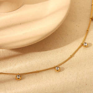 สร้อยคอจี้ทรงกลมสแตนเลสดีไซน์เนอร์ฮิปฮอปแบบใหม่สำหรับผู้หญิง เครื่องประดับกันน้ำ - Product Image 2