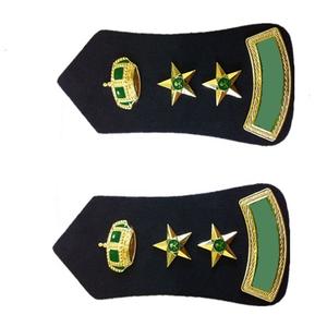 Épaulettes à enfiler à prix d'usine avec équipement de défense personnelle en polyester brodé avec tresse dorée - Product Image 2
