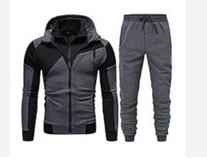 Chandail cardigan coupe étroite pour homme Combinaison de sport Ensemble survêtement baggy à manches longues et bas avec capuche Ensemble survêtement polaire pour homme - Product Image 3