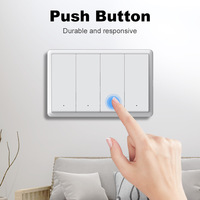 JRUMP Standard US Grand PanelKeypad Interrupteur Mural Intelligent Relais à Verrouillage Magnétique Unique-Zéro Feu Universel FCCSAASmart Commutateur Wifi