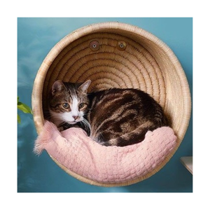 Taille personnalisée jonc de mer panier de lit pour animaux de compagnie nid pour chien chat dormir herbe naturelle tissé à la main Animal maison coussin doux utilisation - Product Image 1