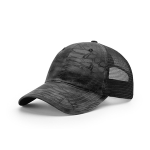 Custom Snapback Deportes al aire libre Caza Gorra Parche de cuero Logo Mesh Duck Camo Trucker Hat - Product Image 6
