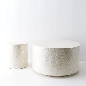 Mesa de Centro de Diseño Simple con Incrustaciones de Nácar, Mesas de Centro Modernas con Incrustaciones de Concha de Capiz para Sala de Estar, Hechas a Mano - Product Image 1
