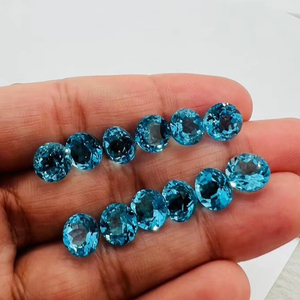 Gema Suelta Hecha a Mano de Alta Calidad, Topacio Azul Natural Tallado para Gemas Blue Sky, Gemas Mehrajudin, Certificadas por Terceros 2-3 - Product Image 1