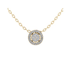 Colgante Minimalista con Diamantes de Corte Redondo en Racimo, 0.20 Ct, Claridad F-G VS+, Diamante Cultivado en Laboratorio en Platino, para Uso Diario, Regalo - Product Image 2