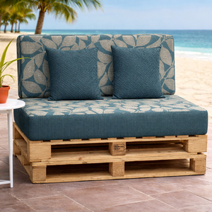 Set di 4 Cuscini Durevoli in Tessuto per Pallet da Esterno 120x80 + 120x50 cm, Spessore 12 cm, con Rivestimento Rimovibile per Divano da Giardino - Product Image 3