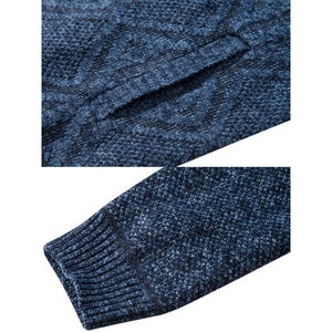 Suéter de Punto Personalizado de Algodón para Hombre, Jersey Cálido de Gran Tamaño con Cremallera Completa y Cuello Alto, Jersey de Punto de Invierno - Product Image 6