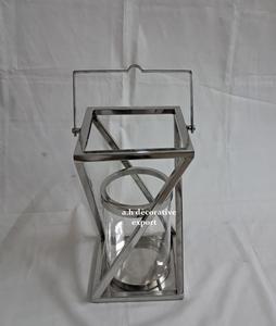 Lanterne torsadée artisanale en acier inoxydable, porte-bougie personnalisé, éclairage écologique pour mariage, fête, Noël, décoration d'événements - Product Image 4