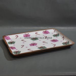 Plateau en bois d'acacia fait main New Look avec motif à carreaux classique et bords lisses pour la cuisine moderne et la salle à manger - Product Image 5