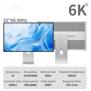 Monitor Retina de 32 Pulgadas y 6K de Aleación de Aluminio, Monitor LCD, Monitor de Estudio Negro IPS, Compatible con <span class=keywords><strong>Mac</strong></span> <span class=keywords><strong>Studio</strong></span> M1 a M4 Pro - Product Image 6