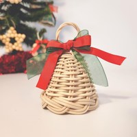 Cloche de Noël en rotin tressé à la main, écologique, de luxe, taille personnalisée, décoration de la maison, ornement de boule de Noël