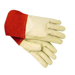 Gants de soudage en cuir avec logo personnalisé, vêtements de travail, protection contre la chaleur, respirants, doublés de polaire, pouce complet, WENZO WI-1007 - Product Image 4