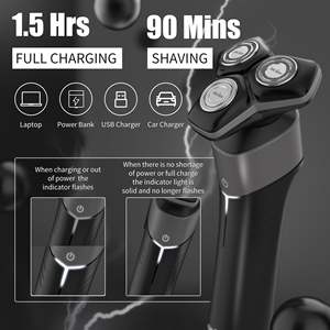 Rasoir Électrique Rotatif pour Hommes avec Technologie de Détection, Étanche IPX7, Tondeuse à Barbe et Cheveux, Verrouillage de Sécurité pour Utilisation Faciale et Application en Camping-Car - Product Image 1