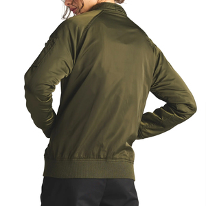 Breathable <b>Lightweight</b> Long Sleeve <b>Ladies</b> Satin Bomber <b>Jacket</b> 2025 New Design Satin Bomber <b>Jacket</b> In Low MOQ - Product Image 2