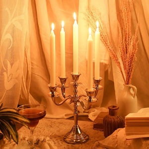 Décoration de table de mariage bougeoir en aluminium et métal fini or bougeoir à 5 bras meilleur prix candélabre décoratif pour la maison - Product Image 6