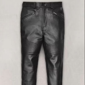 กางเกงหนังทรงลำลองคุณภาพสูง 100% พร้อมกระดุมผ่าหน้า - ผ้าคุณภาพพรีเมียม แห้งเร็ว ระบายอากาศได้ดี กันลม เหมาะสำหรับฤดูหนาว - Product Image 1