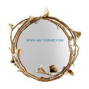 Marco de Metal de diseño moderno Color dorado Espejo decorativo de pared elegante Calidad exclusiva Hecho a mano Nuevo estilo Decoración para el hogar Espejo - Product Image 6