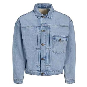 Chaqueta Vaquera Corta para Mujer, Informal, de Manga Larga, Ligera, con Botones y Bolsillos en el Pecho, Chaqueta Vaquera al por Mayor - Product Image 1