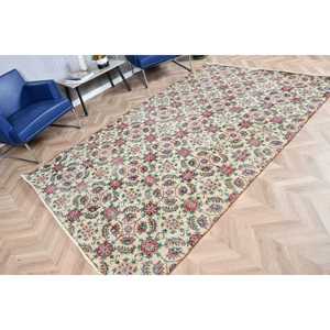 Vintage Turkish Rug 5.8x9.1 ft, <b>Red</b> Moroccan <b>Wool</b> Rug - Product Image 2