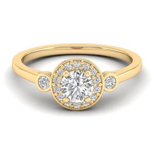 REYES Luxury Round Cut 0.66 Carat Moissanite Wedding Promise Rings For Women Classic 14K Solid Gold Engagement Gift Fine Jewelry - Product Image 6