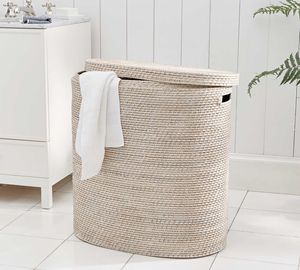 Handmade High Quality Rattan <b>Storage</b> Basket Natural Wicker <b>Hamper</b> for Clothing Organization & Decorative Purpose Vietnam Design - Product Image 2