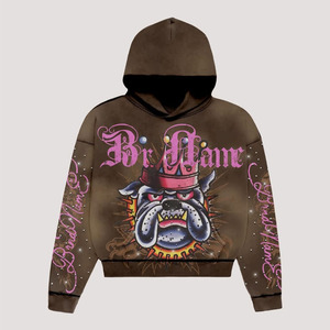 2025 Wholesale Pullover Gym Fitness 350 GSM Fleece 100% Cotton High Quality Plus Size Hoodies Men Custom Logo Embroidery Hoodies - Product Image 4