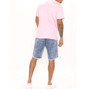 Custom Men Oversized Streetwear Oem rasgado desgastado bordado Denim Jean pantalones cortos de algodón para hombres - Product Image 4