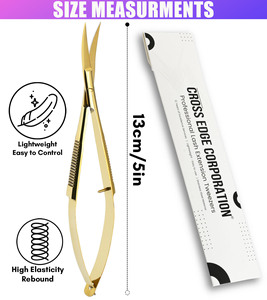 Multi-Function Fine <b>point</b> spring scissors shears Thread snips scissors Lash extension application <b>tool</b> Spring-loaded handle - Product Image 3