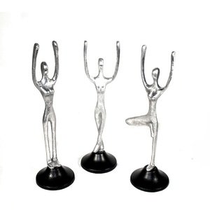 Elegante escultura de metal de aluminio arriba abajo estatua de arte abstracto para la decoración del hogar acentos elegantes de oficina y piezas de arte moderno únicas - Product Image 5