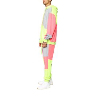 Brand New Fashionable Multicolor Acid Wash Lightweight Patchwork Regular Fit Men's Hoodie Suits <b>Leisurewear</b> Tracksuits - Product Image 3