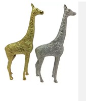 MH Sons Statue de girafe Art Déco fiable en aluminium, artisanat en métal poli, forme personnalisée, décoration intérieure, festival
