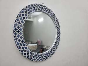 Espejo Ovalado Moderno Hecho a Mano con Acabado de Incrustaciones de Hueso, Decoración del Hogar, Espejo de Pared con Reflector de Vidrio Transparente, Tendencia Popular - Product Image 4