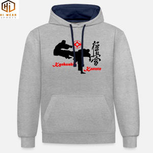 Kyokushin คาราเต้เตะโคกับสัญลักษณ์ kanku บนเสื้อฮู้ดของผู้ชาย - Product Image 1