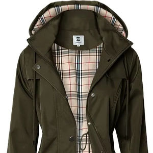 Veste de pluie longue à capuche pour femmes, imperméable, coupe-vent, avec cordon de serrage à la taille - Product Image 1