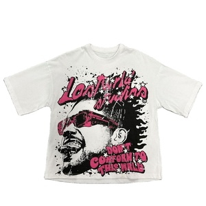 Venta al por mayor de los hombres de peso pesado Box Cut camiseta 300GSM 100% algodón logotipo personalizado gráfico impreso recortado Streetwear camiseta en blanco Boxy Fit - Product Image 6