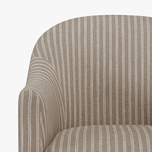 Fauteuil d'hôtel rembourré à rayures avec pieds en bois pour hall d'hôtel et chambre d'hôtes - Product Image 5