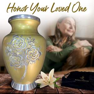 Urna de rosas para cenizas humanas-Urnas de entierro para cenizas Adulto Hombre y mujer-Urna de cremación de rosas hecha a mano con bolsa premium-Honor - Product Image 5