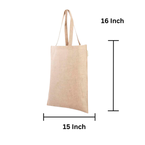 Vente en gros Nouveau sac fourre-tout en jute à pois avec poignée durable Sac à provisions en jute naturel pour exportateurs indiens à vendre - Product Image 2