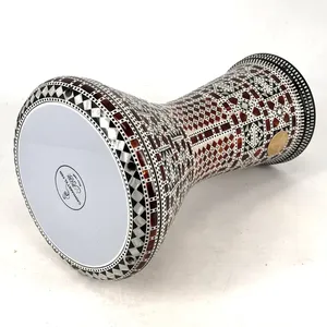 Gawharet El Fan, Mosaico Marrón de 22 cm para Darbuka Egipcia Hecha a Mano de Una Sola Capa de Aluminio - Product Image 2