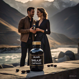 Paquete de pareja Certificado Orgánico 100% Puro Natural Secado al Sol Himalaya Shilajit Cápsulas en polvo 60 piezas Energía de apoyo inmunológico - Product Image 3