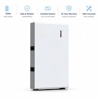 Armoire de stockage d'énergie solaire ultra-mince 156 mm montée en rack 16 kWh blanche LiFePO4 IP65 Hybride Réseau CAN Garantie 10 ans