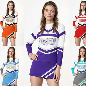 ชุดเชียร์ลีดเดอร์แบบซับลิเมชั่นขายส่ง สำหรับนักเรียนหญิงมัธยมต้นและเยาวชน ชุดเชียร์สำหรับเชียร์ข้างสนาม - Product Image 1